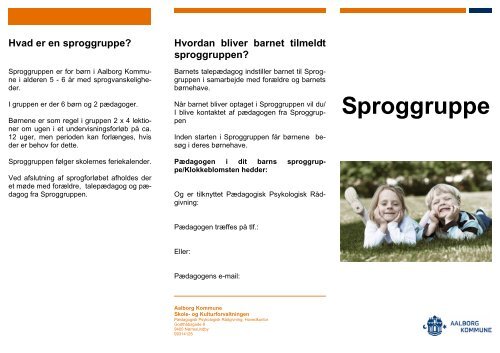 Formål: Eksempel på aktiviteter i Sproggruppen ... - PPR Aalborg