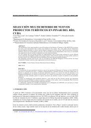 selección multicriterio de nuevos productos turísticos en pinar del río