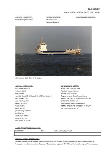 KLENODEN - Cargo Vessels International