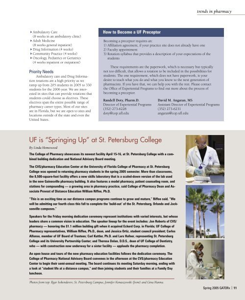 GATORx W05.indd - College of Pharmacy - University of Florida
