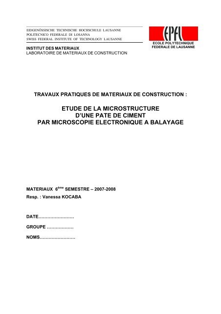 etude de la microstructure d'une pate de ciment par microscopie ...
