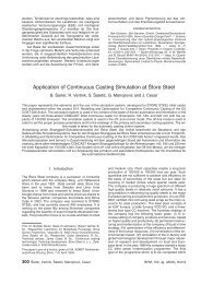 Application of Continuous Casting Simulation at Sˇ tore Steel