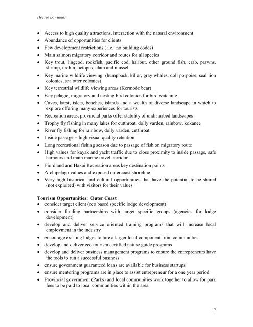 Northern Plan Area Economic Opportunities and Barriers Study