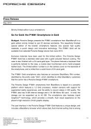 Press Release Go for Gold: the P'9981 ... - Porsche Design