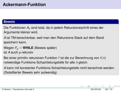 Vorlesung Theoretische Informatik II