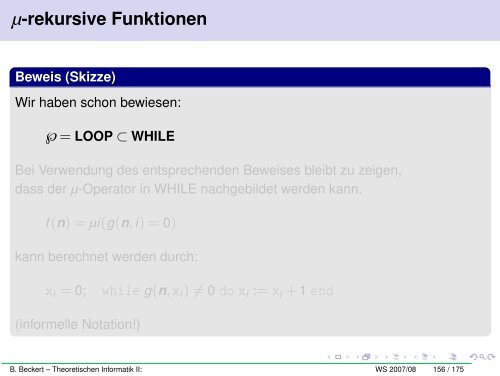 Vorlesung Theoretische Informatik II