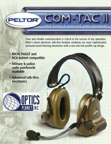 • MICH, PASGT and ACH helmet compatible ... - Aearo Company