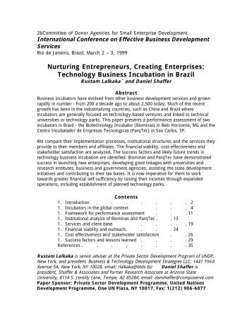 Nurturing Entrepreneurs, Creating Enterprises ... - Economic Growth