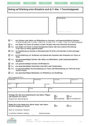 Antrag auf Erteilung einer Erlaubnis nach § 11 Abs. 1 Tierschutzgesetz