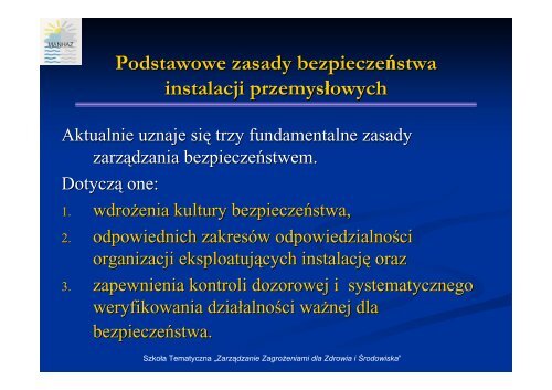 Podstawy bezpieczeństwa instalacji przemysłowych - MANHAZ