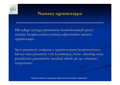 Podstawy bezpieczeństwa instalacji przemysłowych - MANHAZ