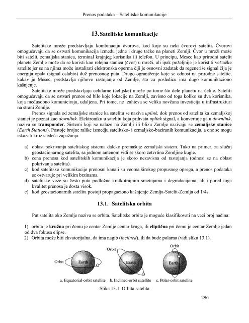 13. Satelitske komunikacije 13.1. Satelitska orbita