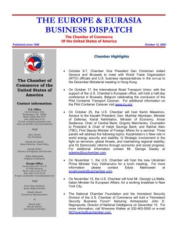 the europe & eurasia business dispatch - American Chamber of ...