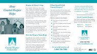 How Coastal Hospice Helps brochure