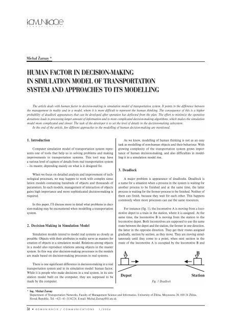 human factor in decision-making in simulation model of ...