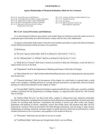 CHAPTER 80-1-2 Agency Relationships of Financial Institutions ...