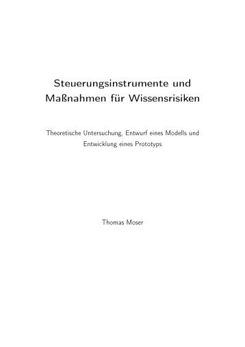 Steuerungsinstrumente und Maßnahmen für Wissensrisiken