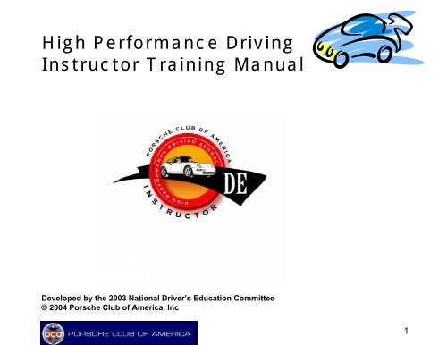 High Performance Driving Instructor Training Manual - Rocky ...