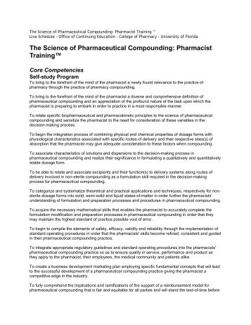 The Science of Pharmaceutical Compounding - College of ...