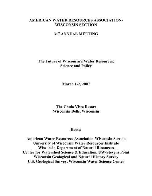 Program & Abstracts - American Water Resources Association