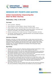 SESSION KEY POINTS AND QUOTES - International Transport Forum's ...