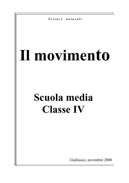 Il movimento Scuola media Classe IV - GESN