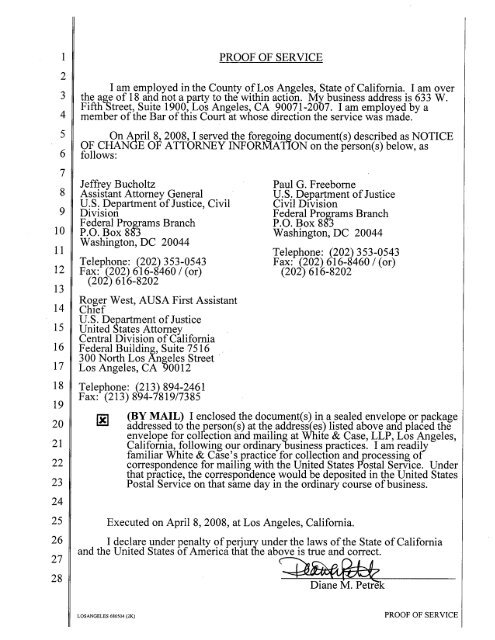 Notice of Change of Attorney Information - The DADT Digital Archive