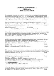 Informatika a csillagászatban 3. ZH feladatsor 2008. december 9. 8.00.