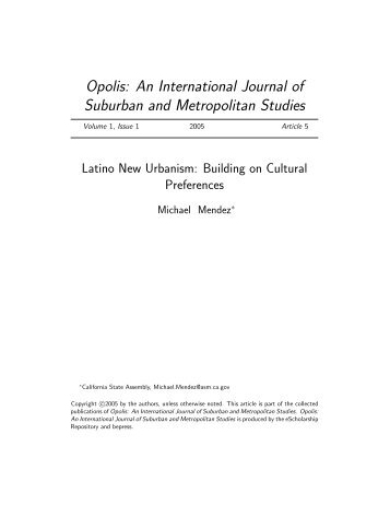 Latino New Urbanism: Building on Cultural Preferences - Center for ...