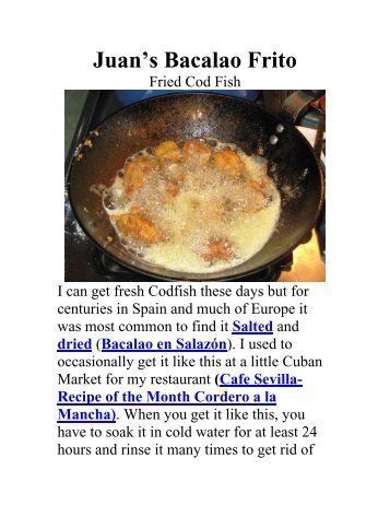 Juan's Bacalao Frito - The Geriatric Gourmet