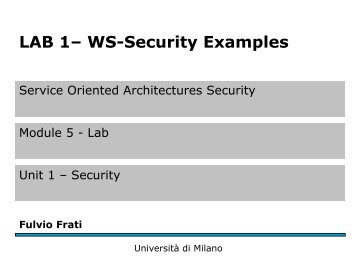 LAB 1– WS-Security Examples