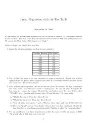 Linear Regression with the Tax Table