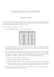 Linear Regression with the Tax Table