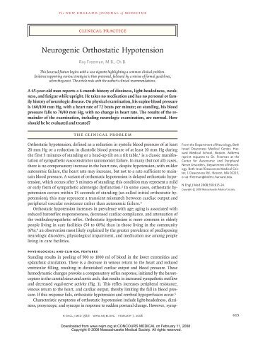 Neurogenic Orthostatic Hypotension