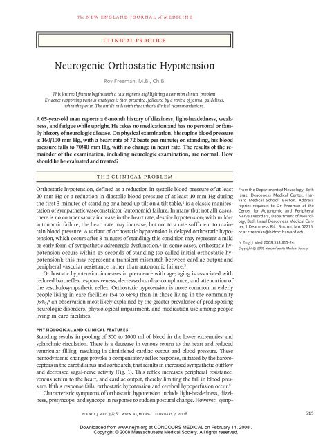 Neurogenic Orthostatic Hypotension