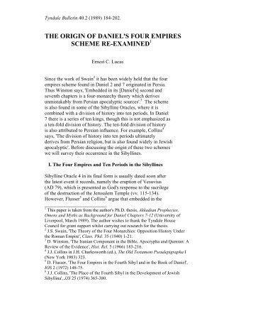 the origin of daniel's four empires scheme re ... - Tyndale House