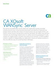 CA XOsoft™ WANSync™ Server Data Sheet - CA Technologies