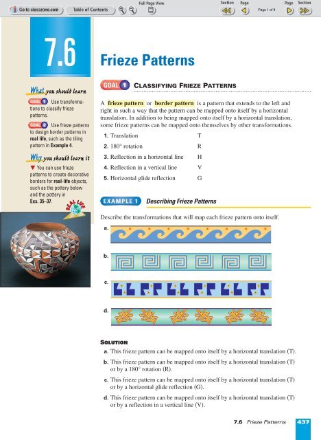7-6 Frieze Patterns - Nexuslearning.net