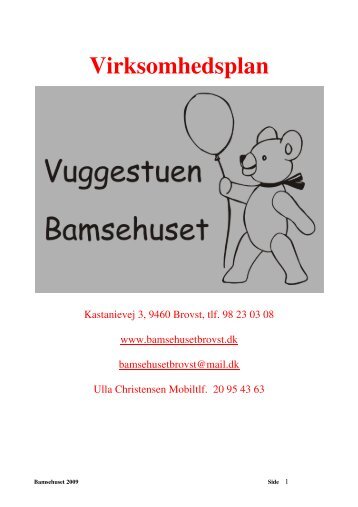 Virksomhedsplan - Vuggestuen Bamsehuset