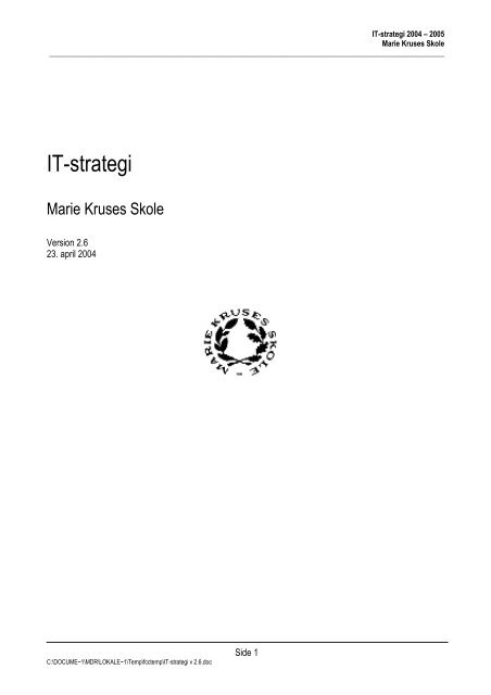 IT-strategi - Marie Kruses Skole