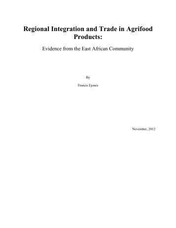 Regional Integration and Trade in Agrifood Products: - DAAD ...