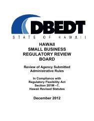hawaii small business regulatory review board - Legislative ...