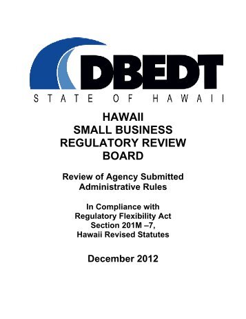 hawaii small business regulatory review board - Legislative ...