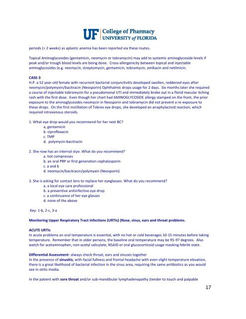 INFECTIOUS DISEASE REVIEW Upper Respiratory Tract Infections