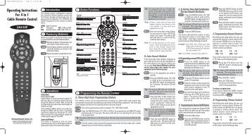 Operating Instructions For 4 in 1 Cable Remote Control