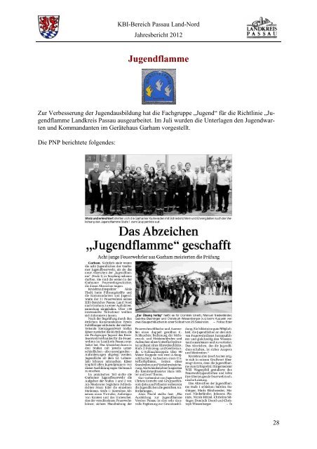 Jahresbericht 2012 - KreisFeuerwehrVerband Passau