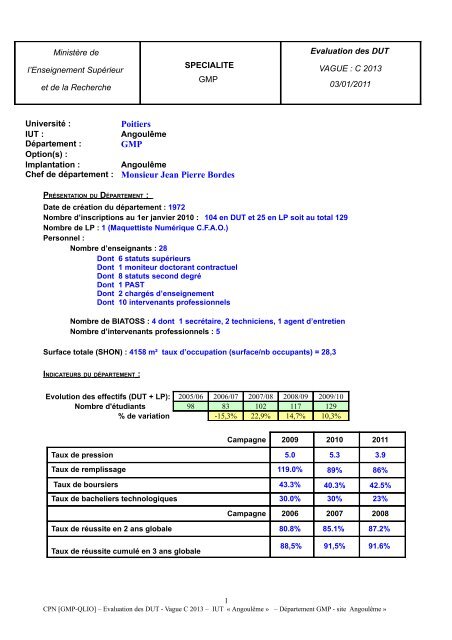 Commission Pédagogique Nationale - IUT Angoulême - Université ...