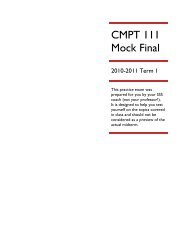 CMPT 111 Mock Final - Homepage Usask