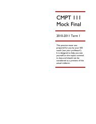 CMPT 111 Mock Final - Homepage Usask