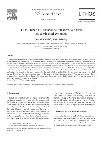 The influence of lithospheric thickness variations on continental ...